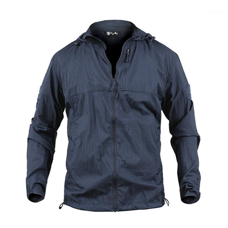 

Tactical jacket Summer Men Quick-drying breathable Thin Sun protection jacket Outdoor Army Camping Hunting Hiking Skin outerwear1, Blue