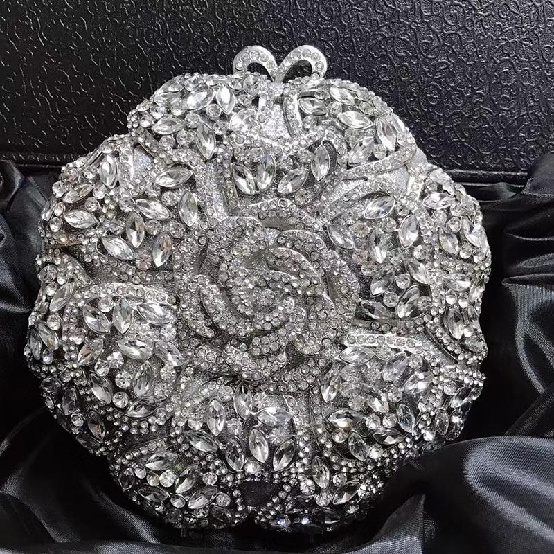 

XIYUAN Silver Rhinestone Diamond Women Wedding Bridal Purse High Quality Crystal Evening Clutches Handabgs Fashion Female Purses