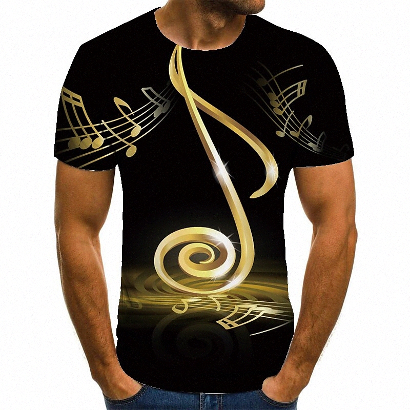 Men's Unisex Tee T shirt 3D Print Graphic Prints Notes Plus Size Round Neck Casual Daily Print Short Sleeve Tops Basic Fashion Designer Big