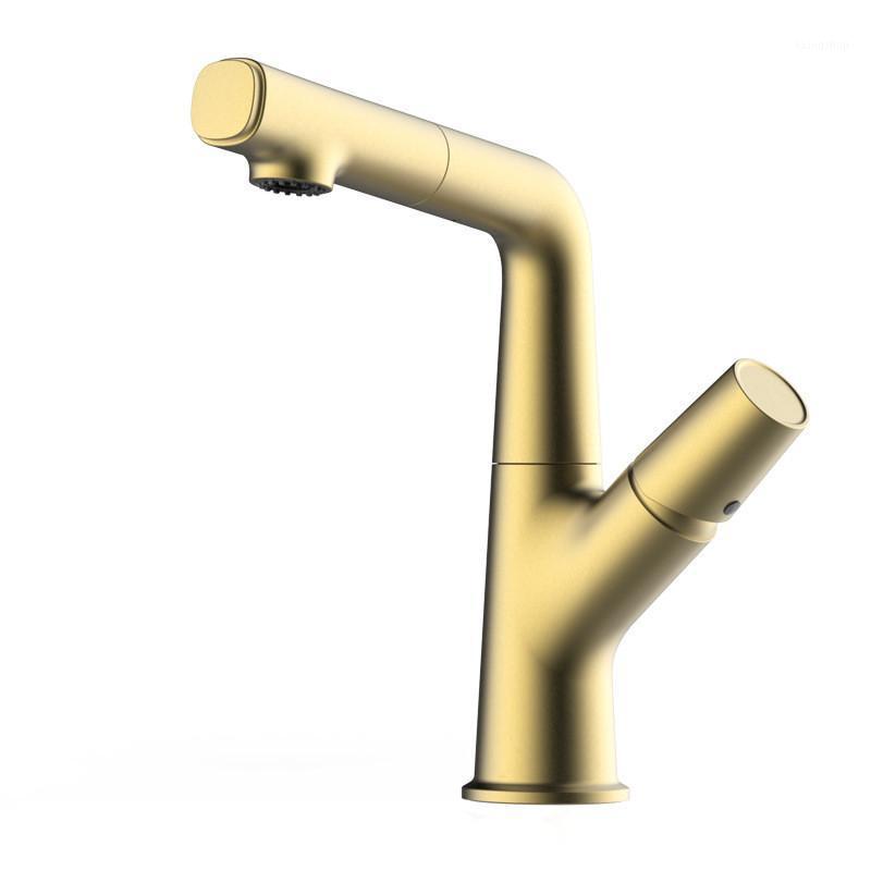 

Brushed Gold Tap Pull Out Faucet Black Faucet Stretch Liftable Taps Hotel Sink Faucets Rotatable Shampoo Basin Water Tap White1