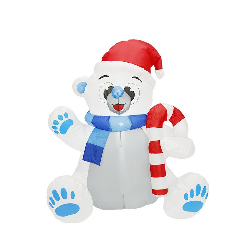 

4 Ft Christmas Inflatables Christmas Bear with LED Lights Outdoor Yard Decoration