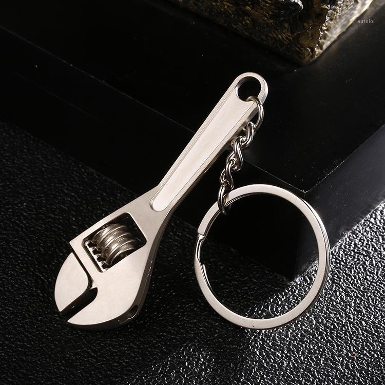 

Simulation of adjustable wrench car Keychain practical gifts creative men's car key ring chain Diy accessories1