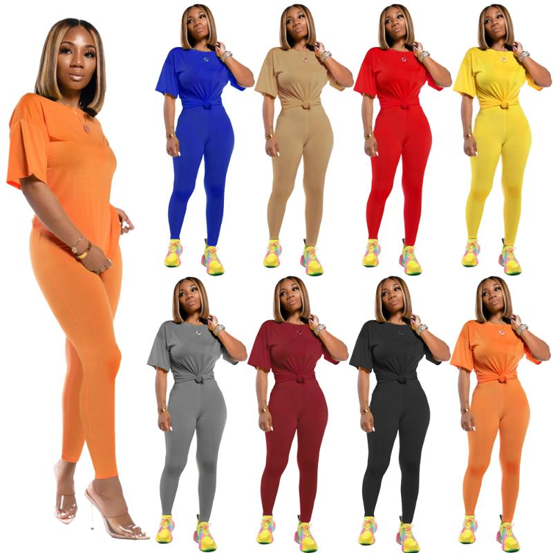 

50BN7110 Autumn Summer Women Casual Fashion Solid Two Piece Set Top and Pants Tracksuit Sweatsuit Outfits Plus Size, Red