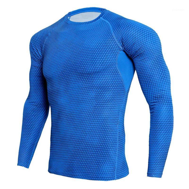 

2020Men Long Sleeve fitness Basketball Running Sports T Shirt Men Thermal Muscle Gym Bodybuilding Compression Tights Tees New ar1, Black