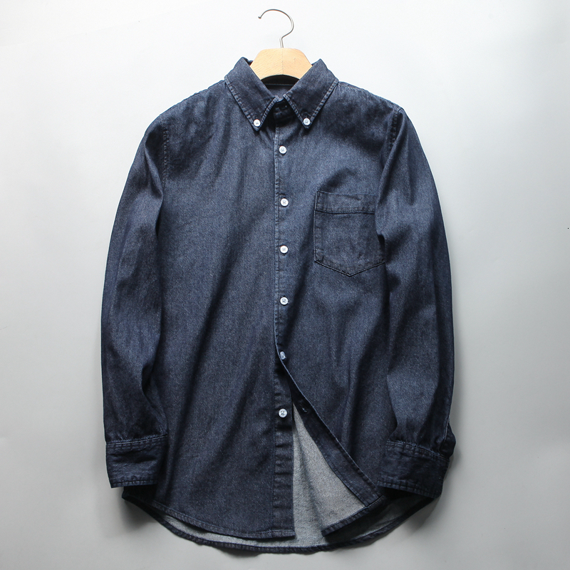 

2021 New Blue Shirts Cowboy Autumn Fashion Shirt Jeans Male Tops Yt80237 LDC8
