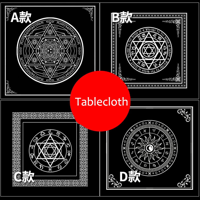 

4 Kinds Black Tarot Tablecloth 48*48cm Non-woven Fabric Star Tarot Accessories