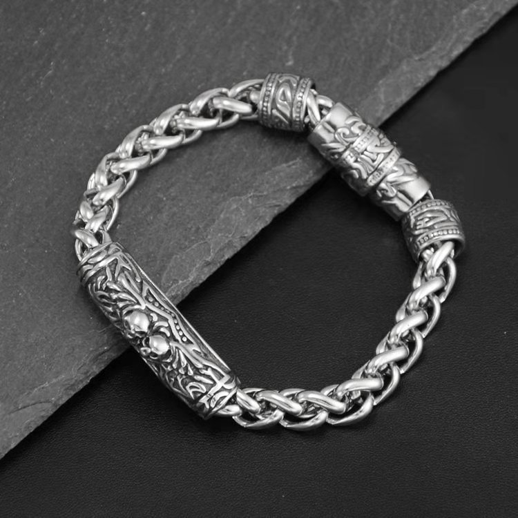 

European and American hip-hop popular logo individual street fashion soil cool men and women style double skeleton bracelet free shipping