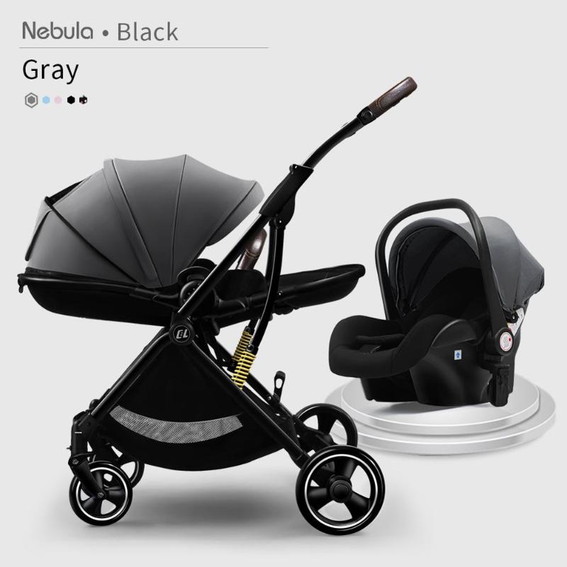 

Coballe 3 in 1 Baby Stroller Can Sit And Lie Down Two-way Light Weight Folding High Landscape Disassembly Car Basket