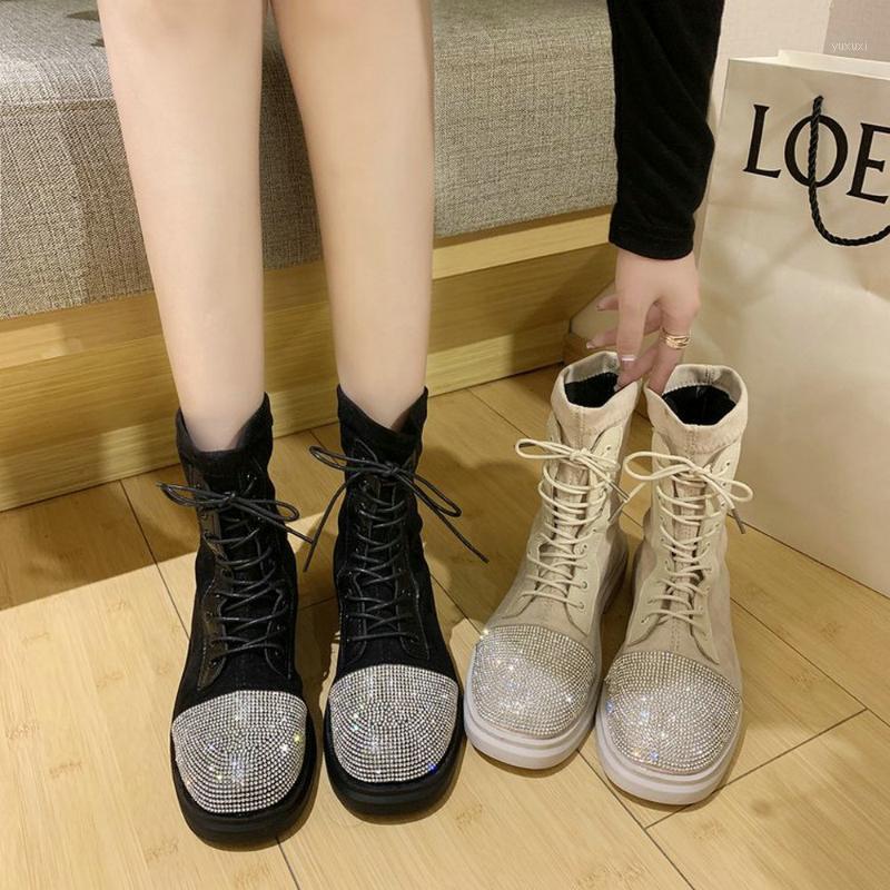 

Women lace up shoes ankle bling bling boots ladies high top spring autumn Round Toe shoes B63-49 JY1, B63-49 jy