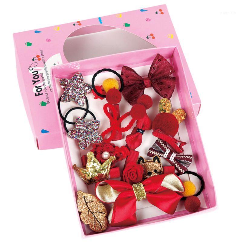 

18Pcs/Set Baby Girls Boutique Hair Accessories Bowknot Clip Tie Headdress Gift1