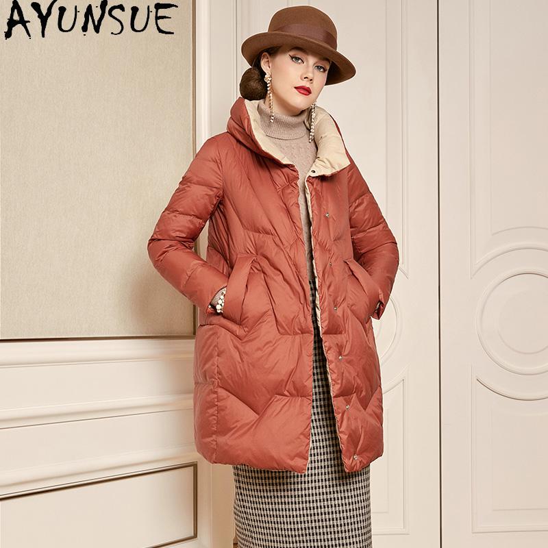 

AYUNSUE Women' Down Jacket Woman Coat 90% White Duck Down Jackets Female Winter Parkas Warm Thick Coats 2020 Mujer Chaqueta 32, Black