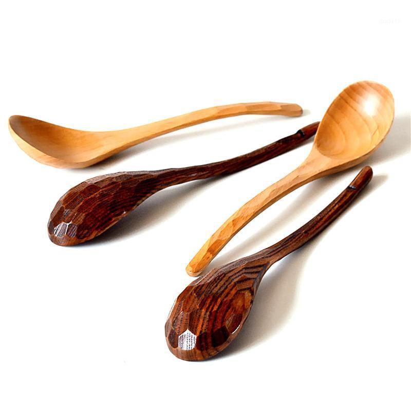 

Japanese Spoon 10pcs/lot Tortoise Shell Manual Curved Handl Wooden Soup Spoon Kitchen Tableware1