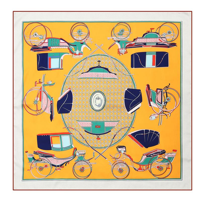 

Luxury Women Twill Silk Square Scarf for Neck Shawl Wraps 2020 Design Print Hijab Scarves Female Foulard Bandana