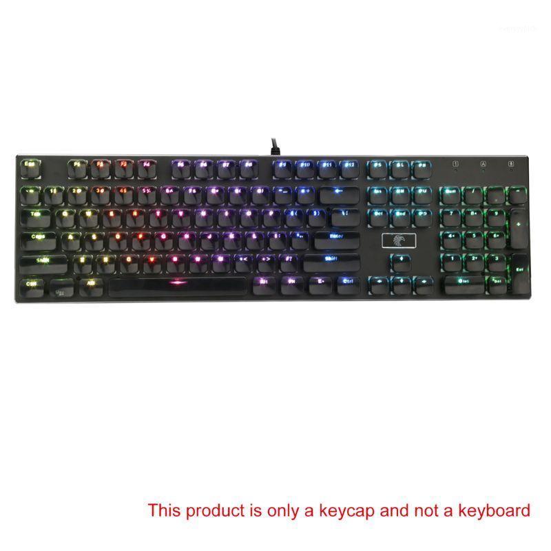 

104 Keys Layout Low Profile Keycaps Set for Mechanical Keyboard Backlit Crystal Edge Design Cherry MX With Key Caps Puller LX9A1