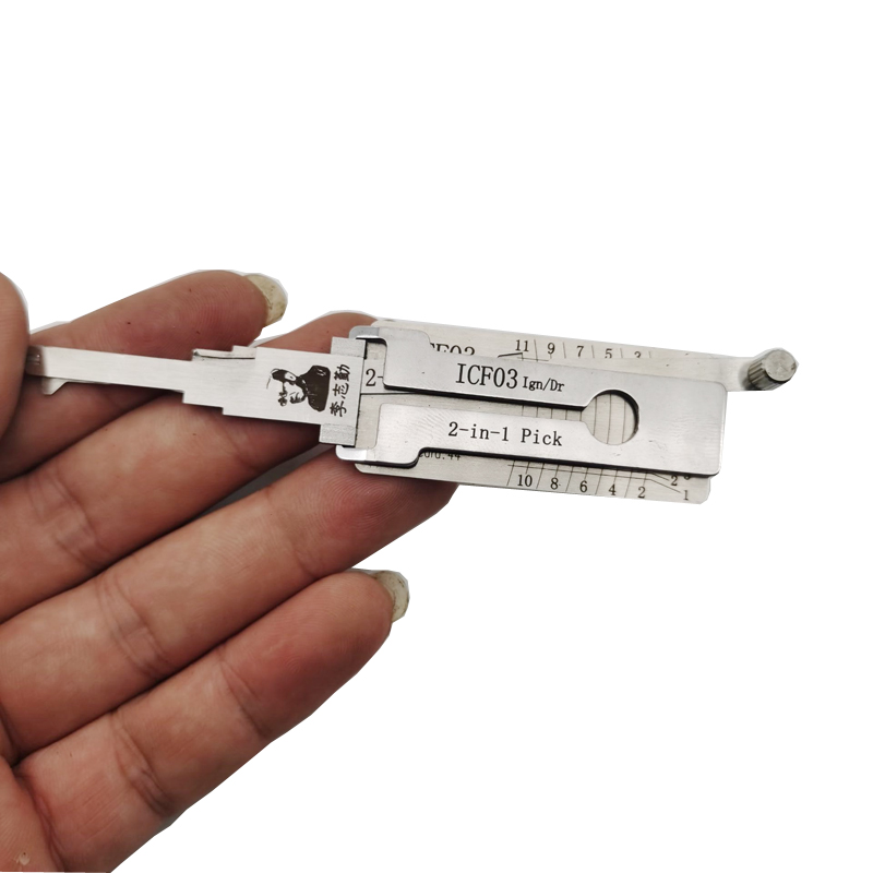 

Locksmith Supplies 100% original LISHI ICF03 2 in 1 Car Door Lock Pick Decoder Unlock Tool for NEW FORD