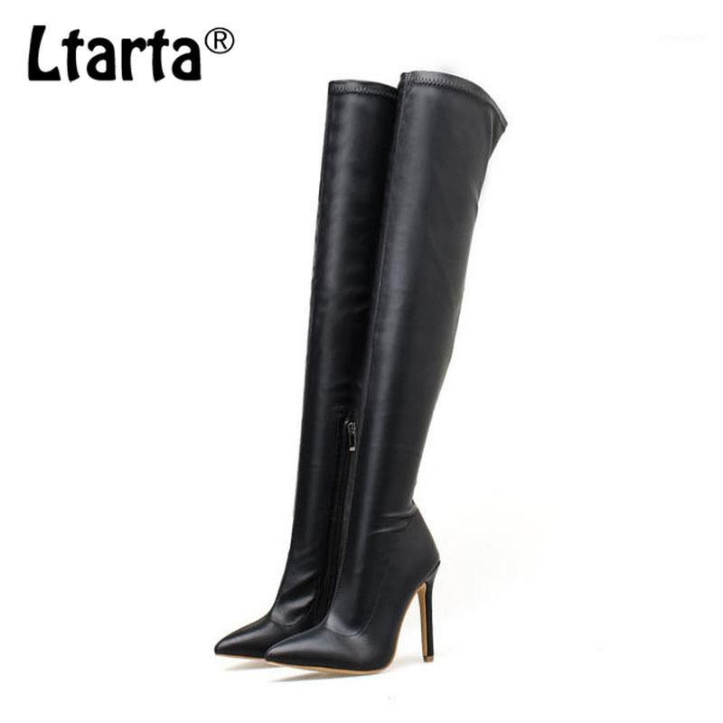 

LTARTA 2020 Women Black Knee High Boot Club SHoes Sexy Boots 35 To 42 High Knee Women's Boots Women -666-61