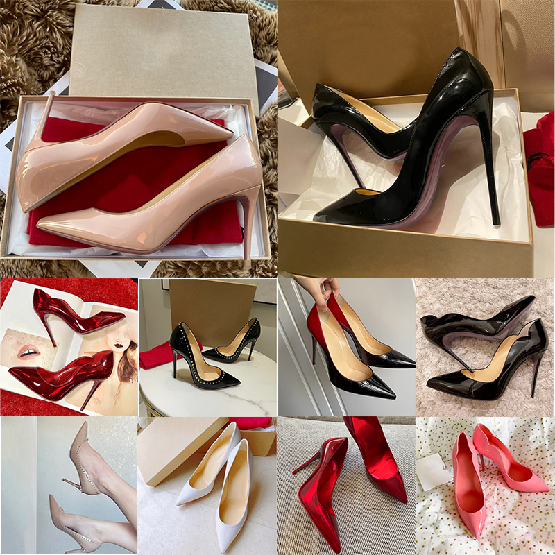 

designer High Heel Luxurys designers Dress shoes Styles womens Stiletto Heels 8 10 12CM Genuine Leather Point Toe Pumps loafers Rubber size 36-44, 15