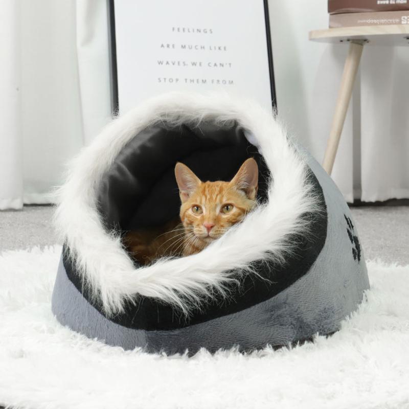 

Warm Cat Cave Bed Pet Cat House Lovely Soft Pet Kennel Cushion High Quality Puppy Bed House Products Leopard1