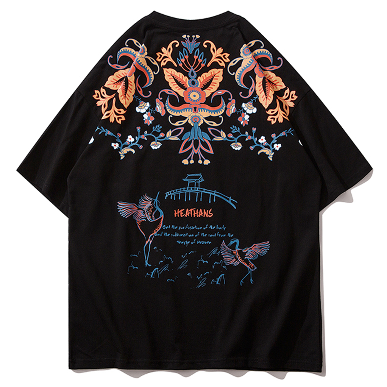 

New T-shirt Streetwear Crane Flower Brie Print Tshirts 2021 Summer Harajuku Cotton Short Sleeve Shirts Casual Tops Tees Y58d, White