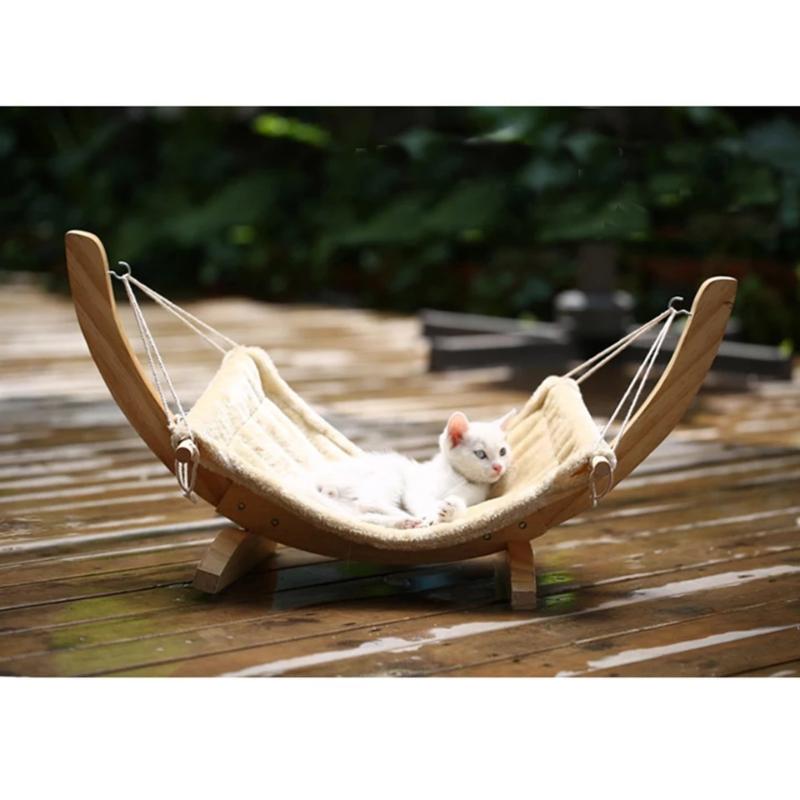 

wooden cat hammock fashion small dog cat hanging bed