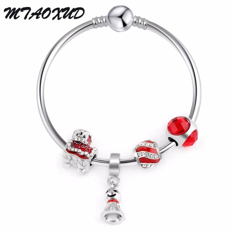 

European Silver Color Beads Bracelet Fashion Crystal Queen Crown Bangles Bracelet for Women Fine Jewelry Birthday Gift