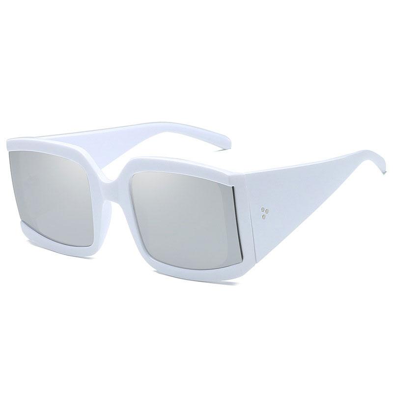 

Sunglasses Veshion Big Frame Wide Leg Rivet Square Men Women Fashion UV400 Glasses