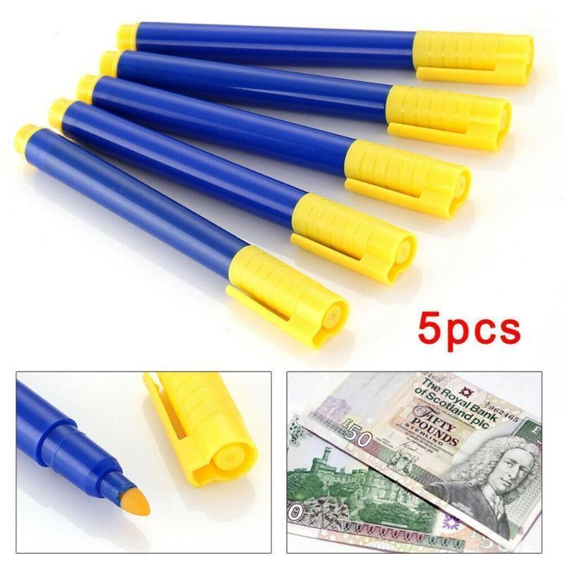 

5 Pcs/set Pens Water-based Counterfeit Pen Money Bill Detector Detector Marker Pen Money Note Bank Tester I8Z71