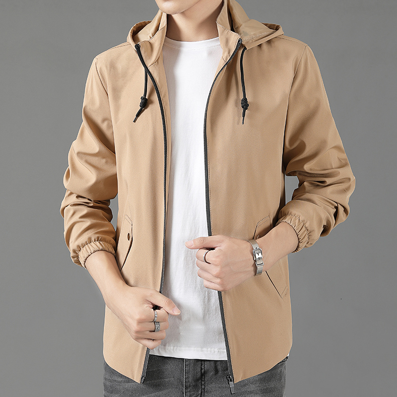 

2021 New Man Jackets Detachable Cap M-5xl Factory Direct Sales Main Push Four-way Stretch Composite Fabric High Quality Uh7d, Khaki