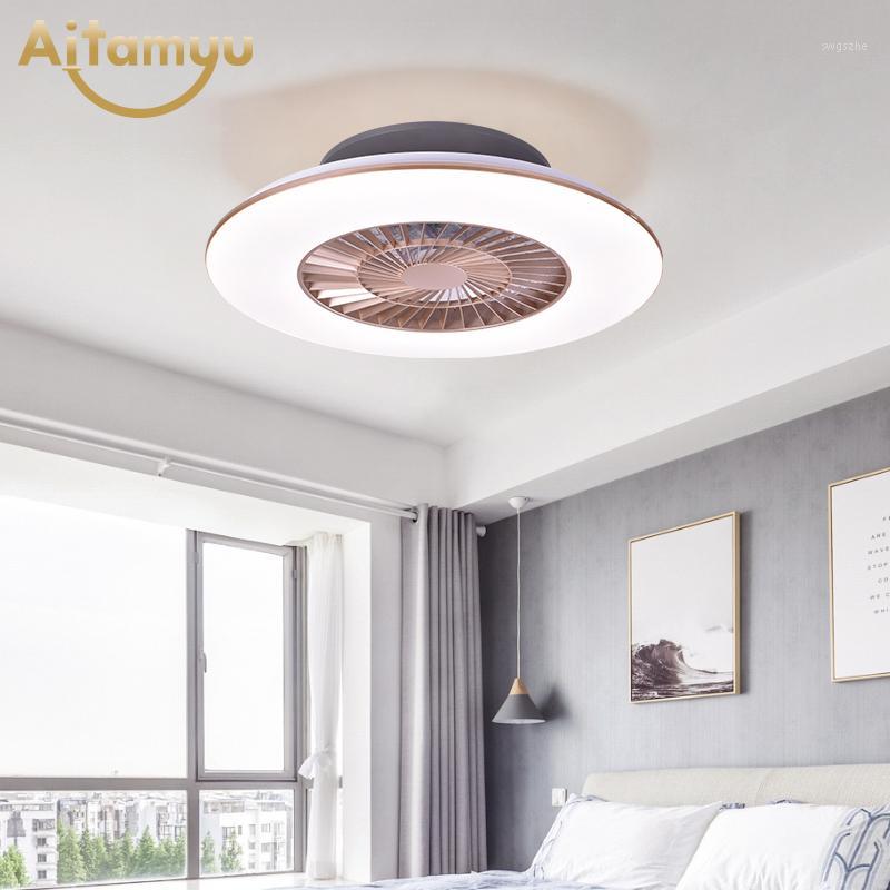 

Modern Fashion Ceiling Fan With Light Round Invisible Fans Home Decora Lighting Children Home Restaurant 40w Three color1