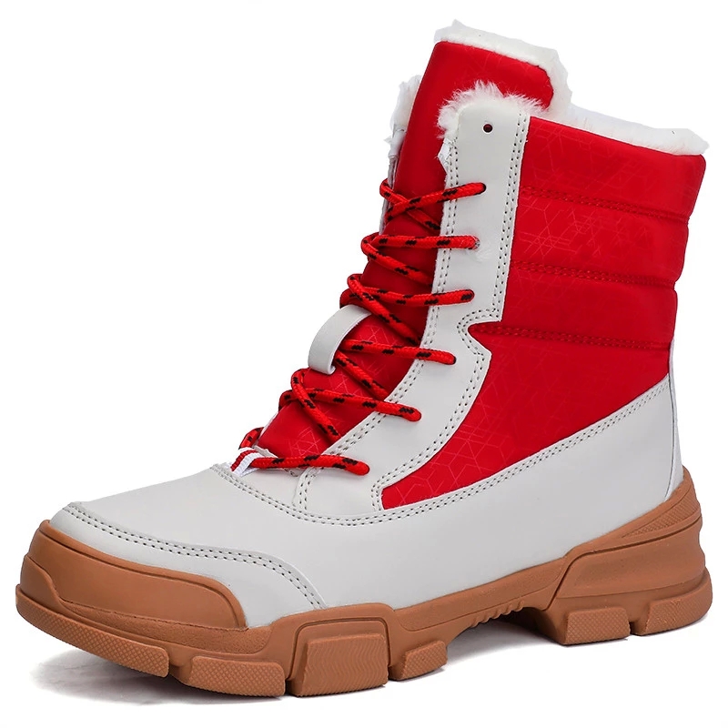 

Women's boots fur warm snow boots winter shoes for women waterproof padded platform Mid-Calf winter women footwear #Hs5b, Black