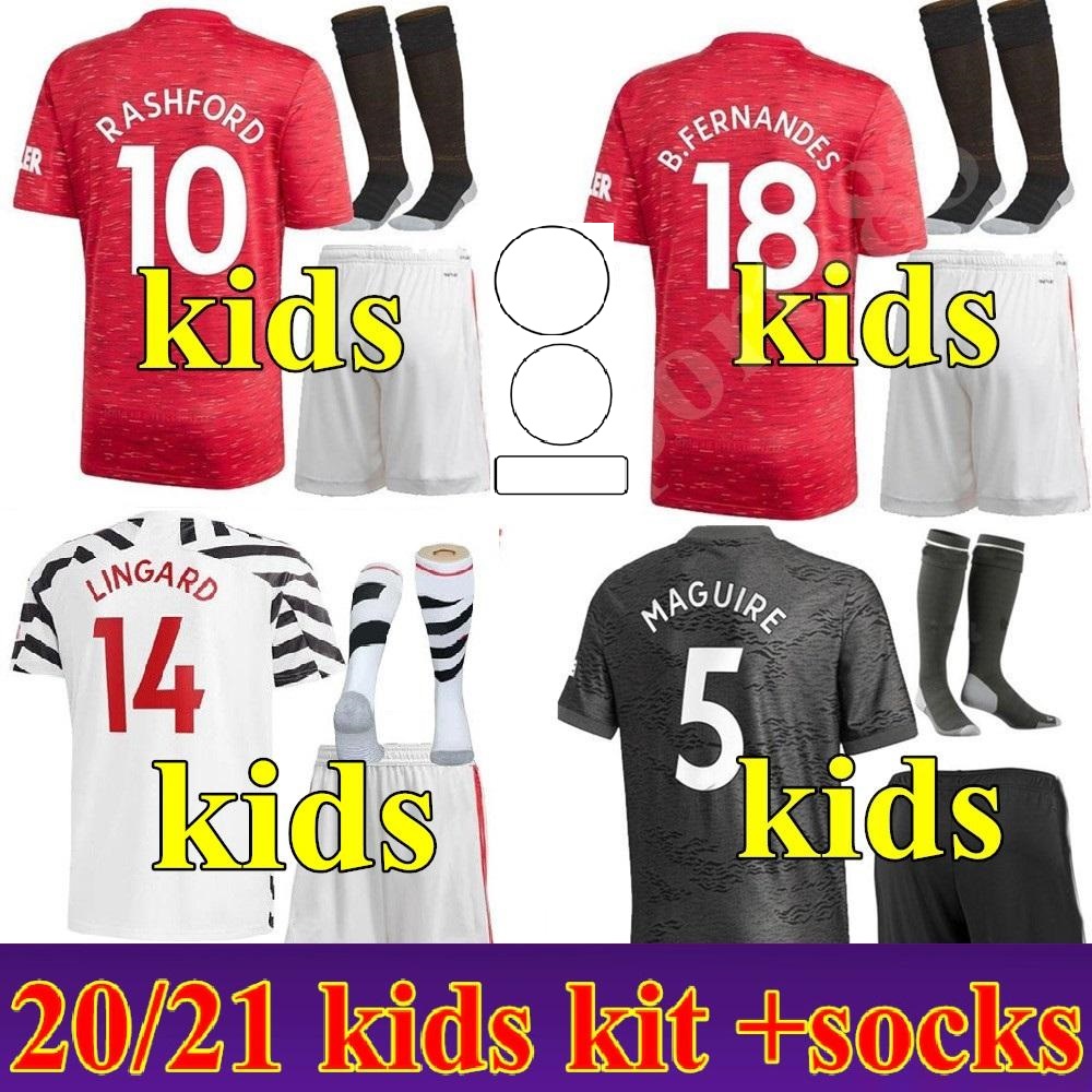 

youth child 2020 2021 home away 3rd SANCHO Manchester Soccer united Jerseys 20 21 RASHFORD Football Shirt Utd Kids kit set uniforms, Home+league patch