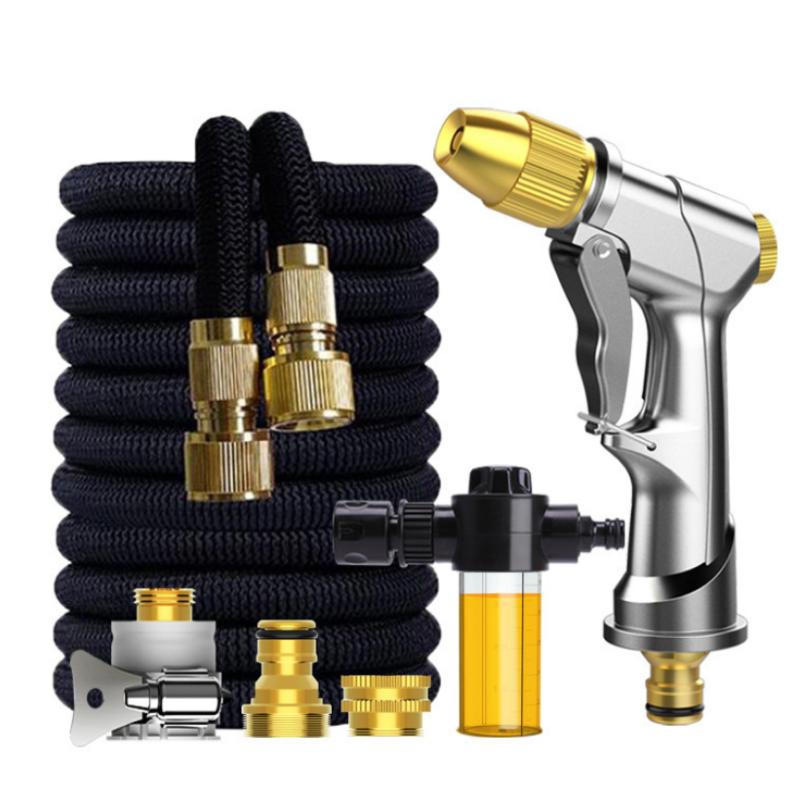 

50ft Garden Hose Car Wash Hose Expandable with High Pressure Water Gun Adjustable Spraying Home Garden Set, Style 2
