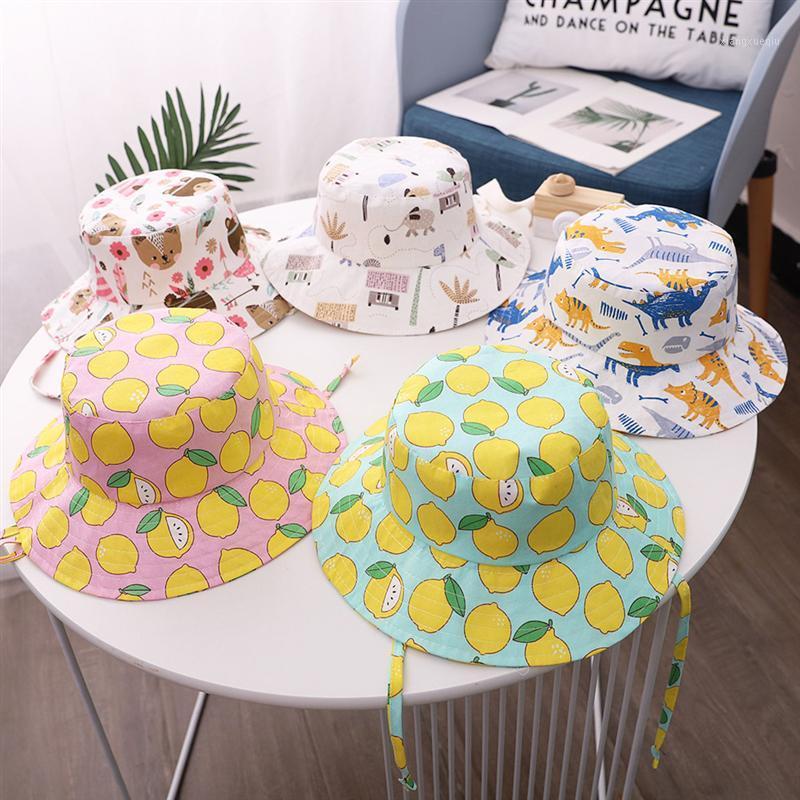 

1PC Baby Hat Adorable Printing Sun Protection Hat Wide Brim Cap Fisherman For Kids Outdoor Beach Various Patterns1, Style 4