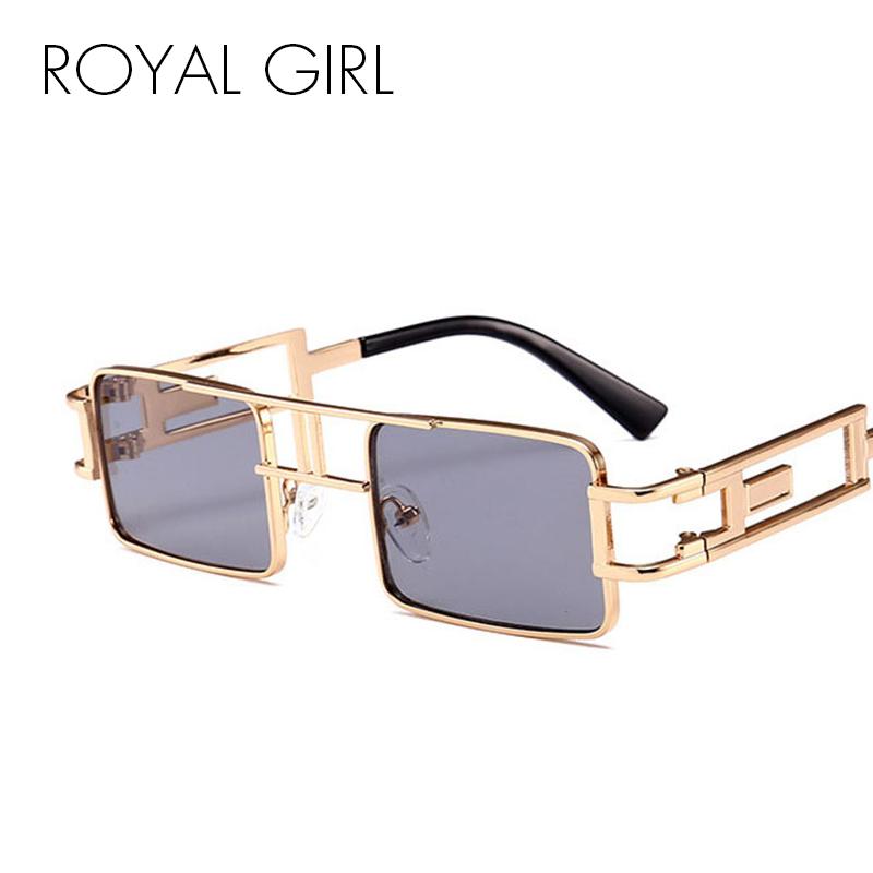 

ROYAL GIRL 2020 Fashion Retro Square Sunglasses Women Brand Small Size Alloy Frame Sun Glasses for Men Women SS618