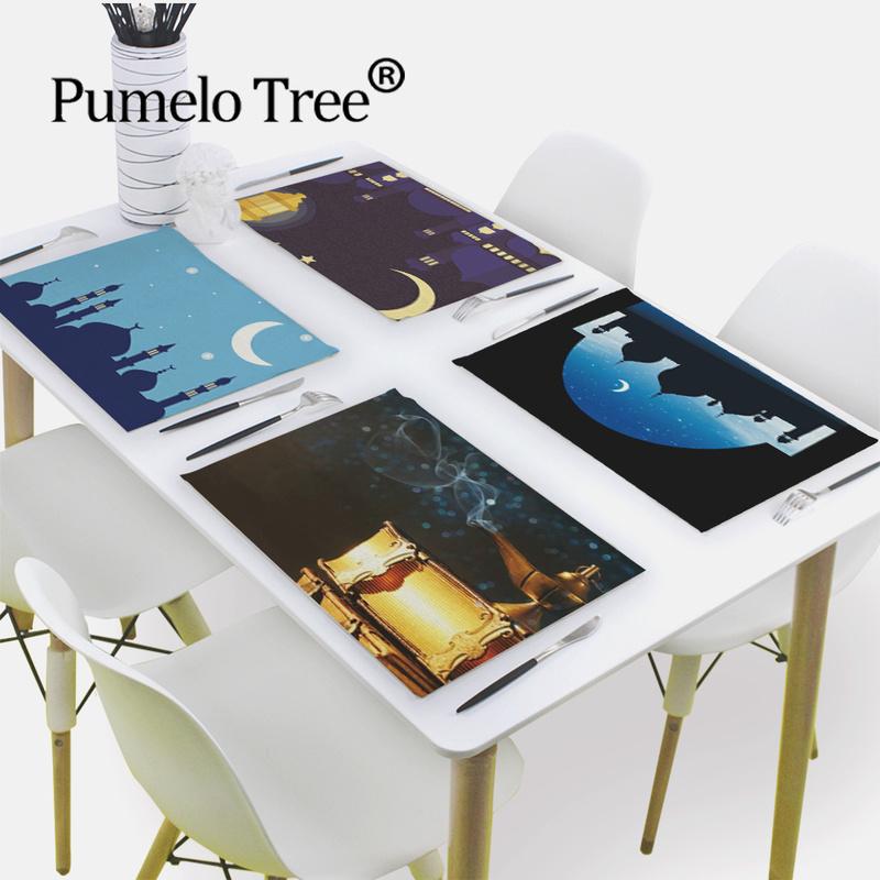 

Ramadan Table Napkins Landscape Moon Coffee Table Napkins Print 32Cm*42Cm Paper Lantern Decoration Restaurant Napkin