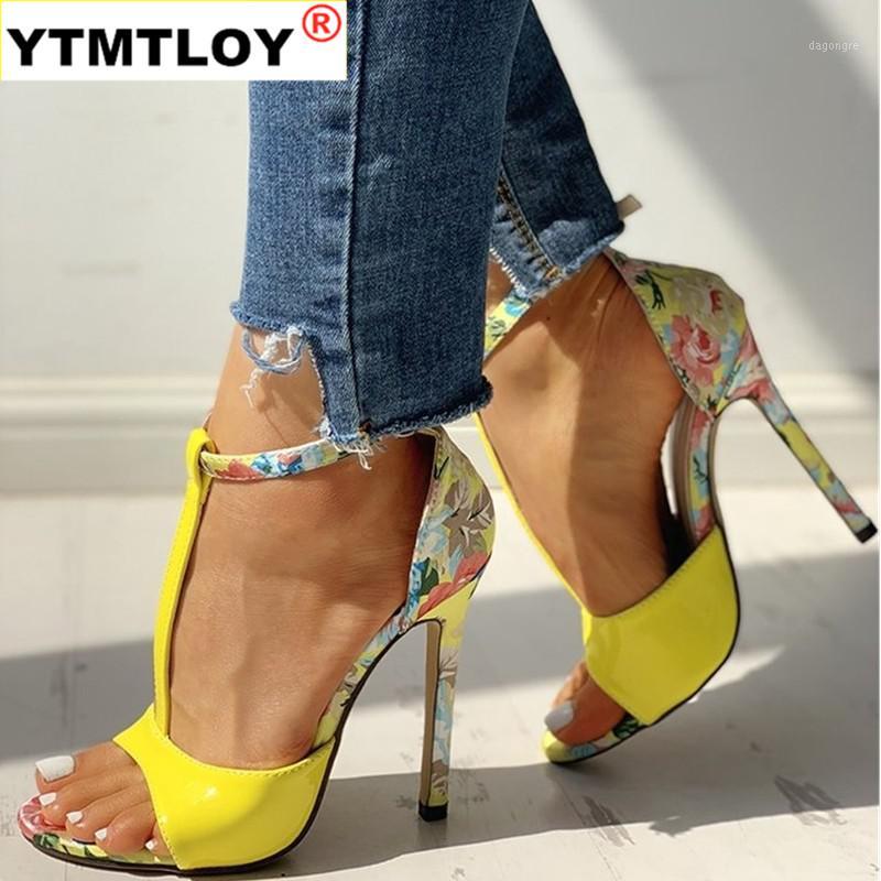 

Sexy Women T-strap Floral Print Sandals Summer Fashion Super High Heels Open Toe Gladiator Shoes Woman Party Pumps Embroider1, A05 black