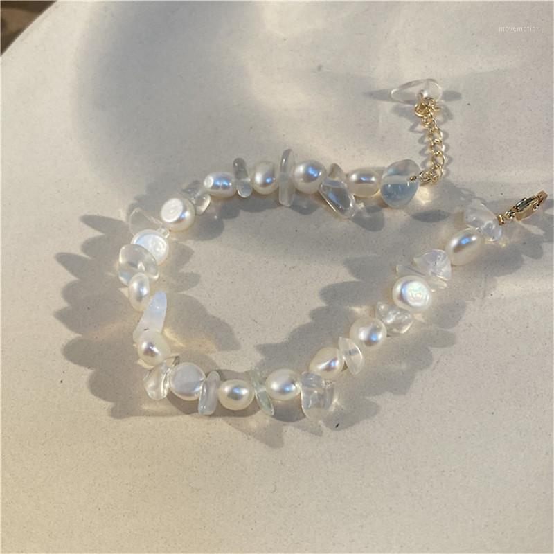 

Korean Moonstone Pearl Bracelet Women Female Lolita Beaded Bracelet Girl Temperament Simple Jewelry Female1