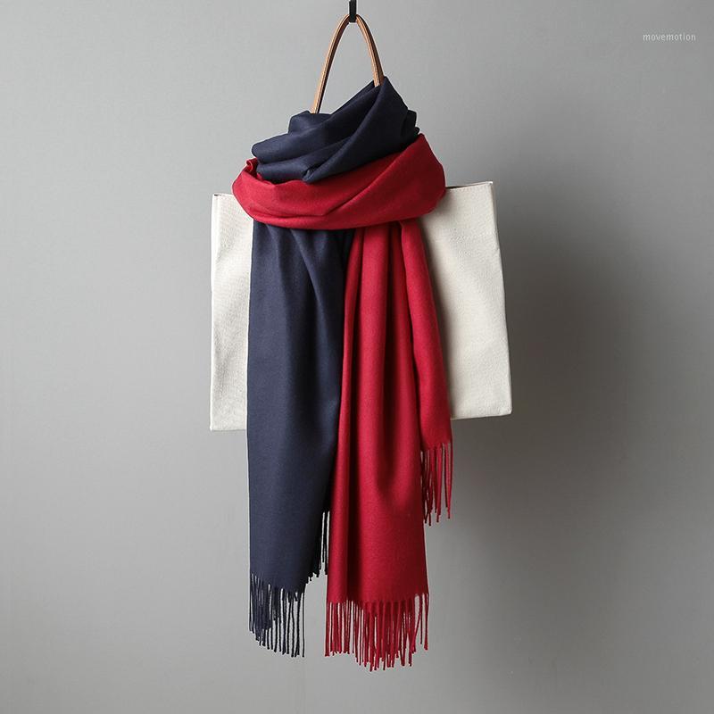 

Oversize Women Scarf Tassel Shawls Imitation Cashmere Scarves Muslim Head Scarves Solid Color Thick Warm Winter Scarf For Lady1