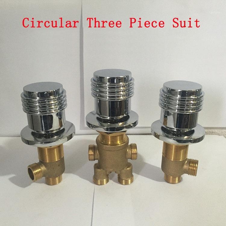 

Circular shower room mixing valve/separator chrome plated, Cold and hot water master switch, Brass bathroom bathtub faucet mixer1
