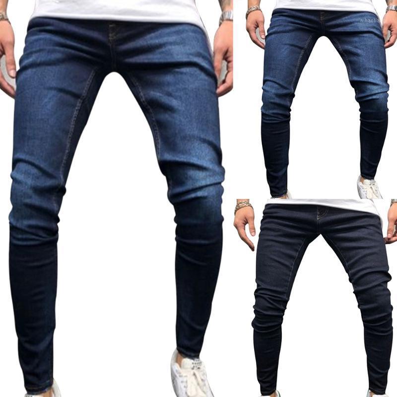 

New Men Casual Jeans Pants Slim Fit Autumn Classic Jeans Trousers Male Denim Fashion Skinny Straight Elasticity Pants Streetwear1, Blue
