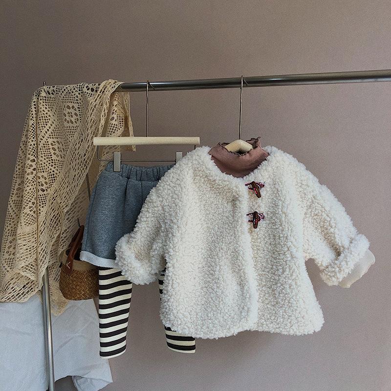

2020 Autumn Winter New Arrival Girls Long Sleeve Cashmere Coat Kids Korean Design Jackets Girls Coats, Beige