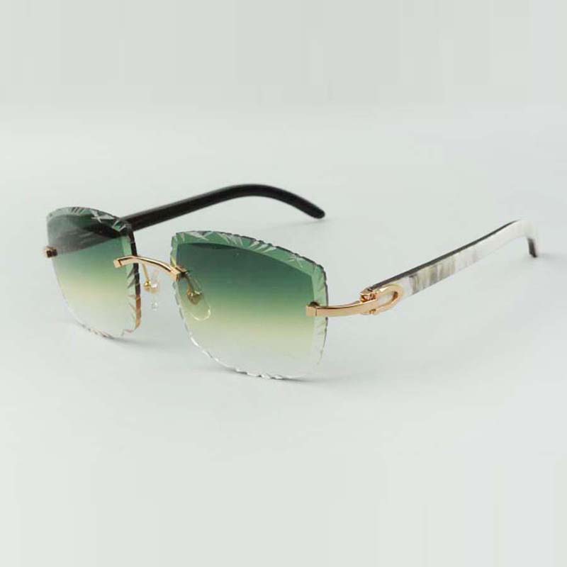 

designers sunglasses 3524023 cuts lens natural hybrid buffalo horn temples glasses, size: 58-18-140mm