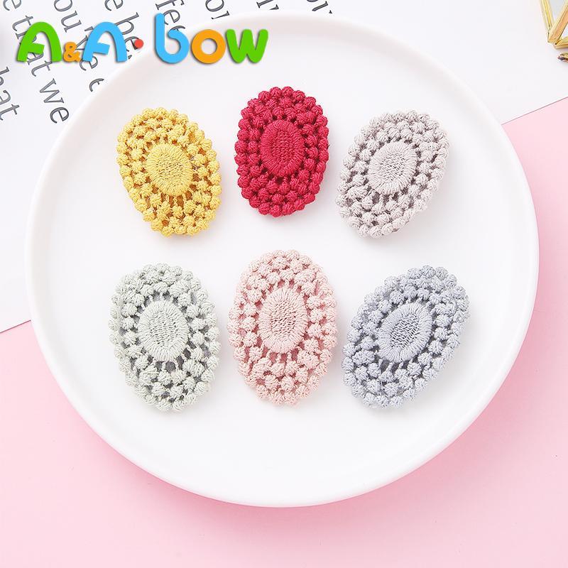 

2pcs Lovely Cable Knit Nylon Baby Hairpins for Baby Girls Oval Pattern Barrette Solid BB Hair Clip Hair Accessories1, A2nsnsfb-9745-1-1
