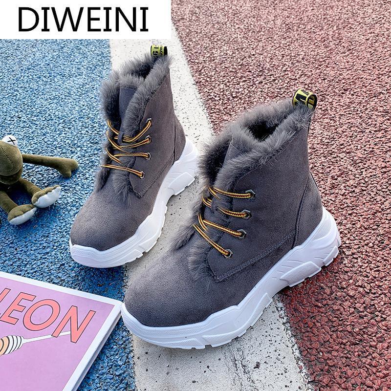 

Winter New Ladies Thick-soled Casual Snow BootsFashion Cross Strap Short-tube Women Boots Suede Platform Comfortable Women Boots1, Black