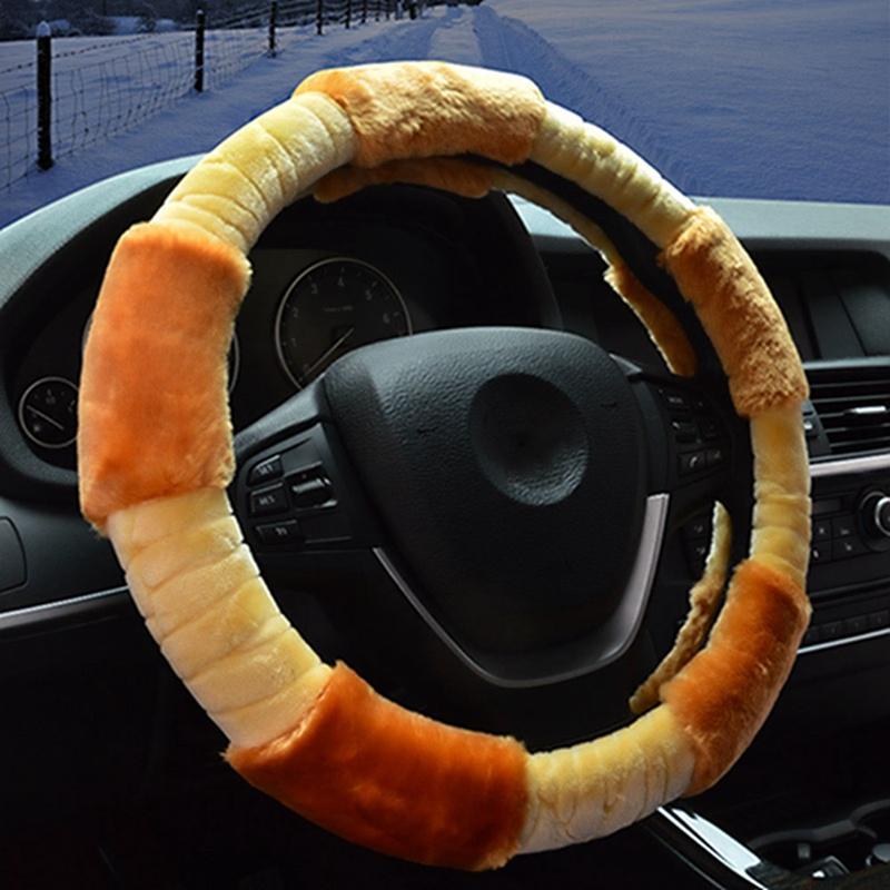 

Winter Warm Plush STEERING WHEEL COVER For Car Steering Wheel 38cm