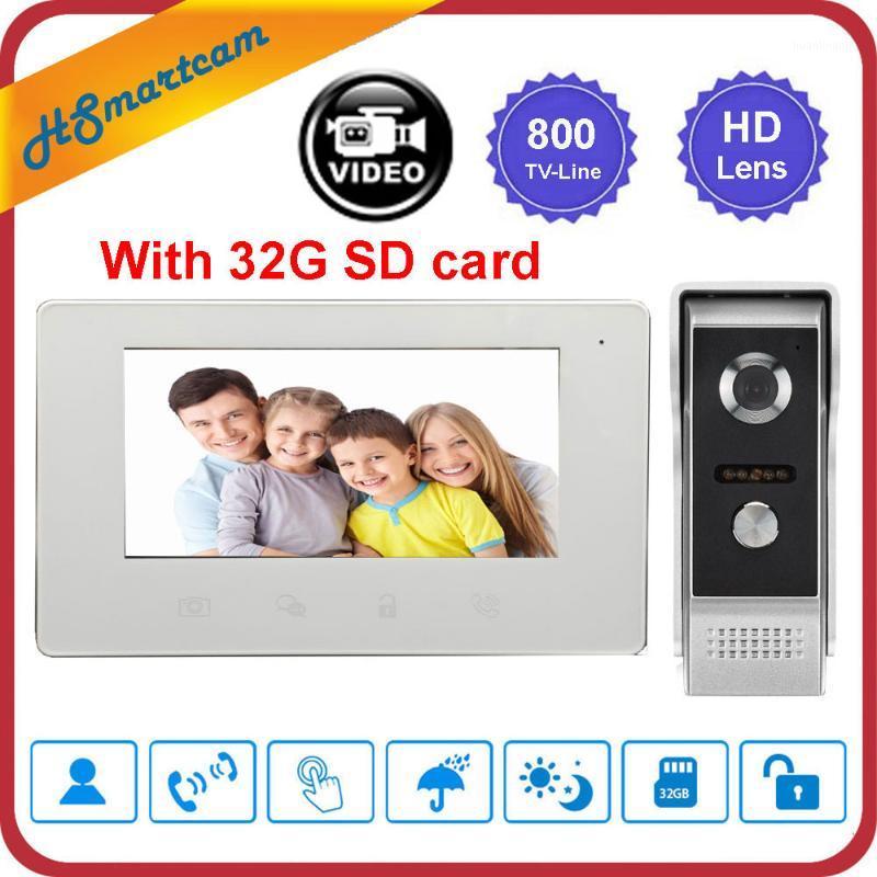 

7 inch Video Doorbell Intercom System IR Outdoor Waterproof Camera Door Bell Video Recorder Intercom Doorphone1