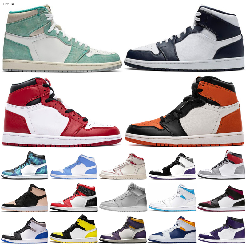 

Newest Arrival 1s High Black Toe Not For Resale Men Women Basket Shoes Obsidian UNC Red White Mens Womens Sneakers Shoe, Color 21