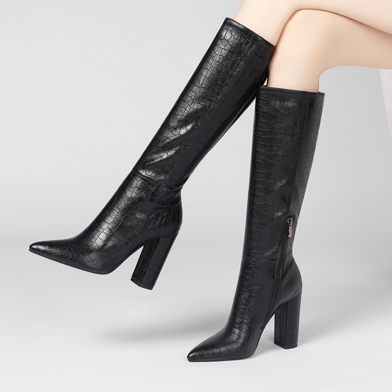 

2021 New Fashionable Female High-quality Sexy Black Toe Winter Party Knee High-size Boots Oo4g, Beige