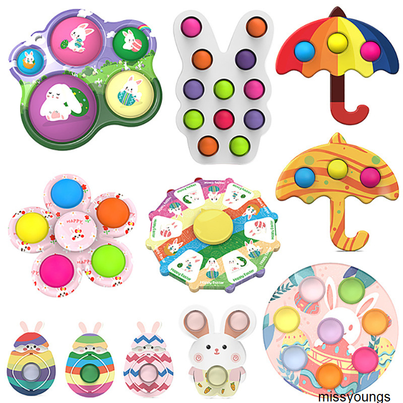 

Sensory Bubbles Fidget fashion design Easter Eggs Festival Gift Toys Simple Dimples Rainbow Push Games Pad Decompression Popping Board Antistress Focus