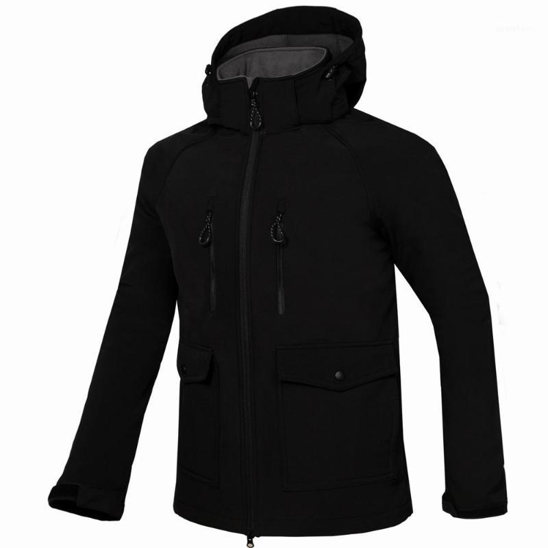 

Sport Jacket Men Hiking Jacket Softshell Fleece Coat Windproof Breathable Riding Climbing Camping Male Hiking Coat1, Black